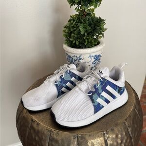 Adidas Kids White and Navy Sneakers